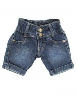 Bermuda Infantil Jeans com Laços Dourados - Akiyoshi